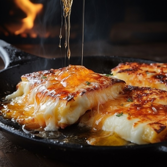 Greek Saganaki Flaming Cheese