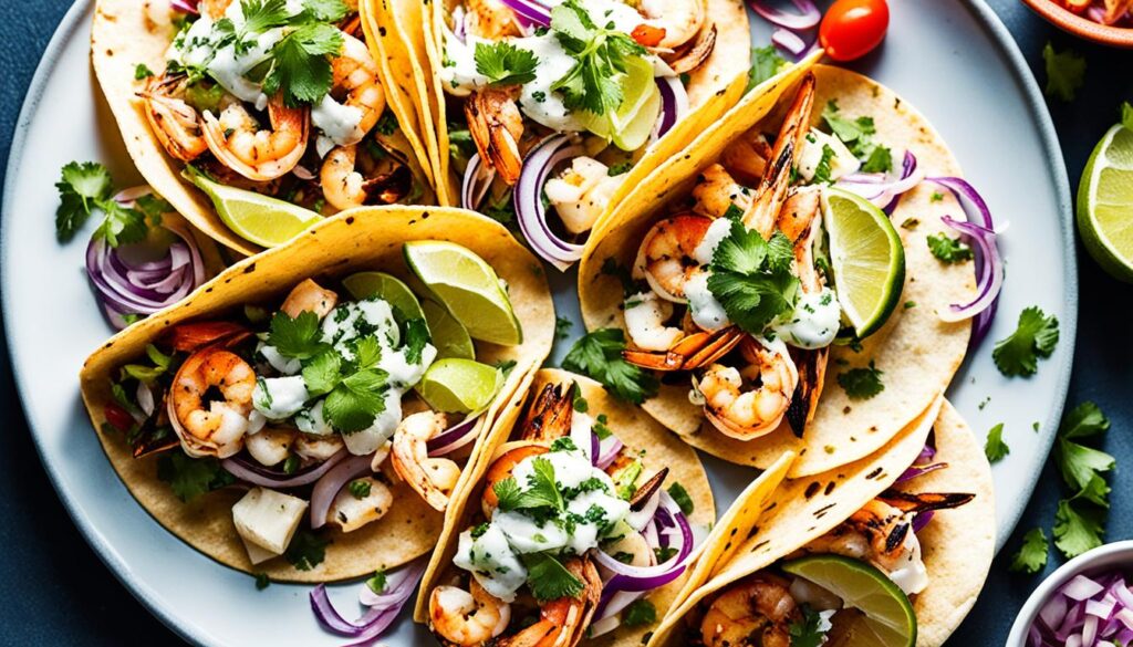 grilled seafood tacos